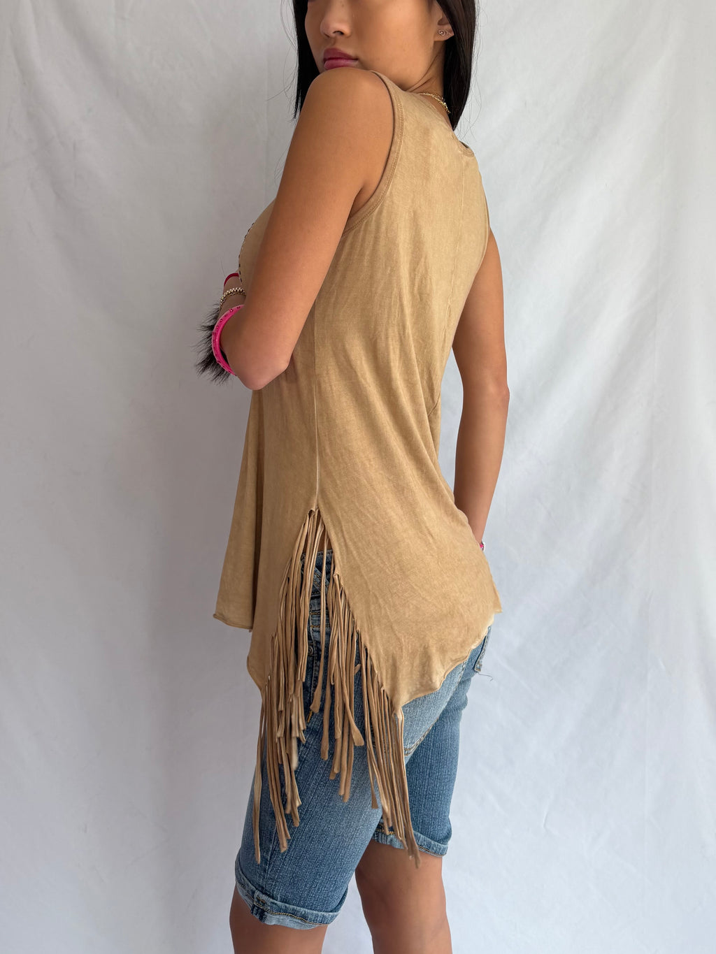 Vintage fringe tank top