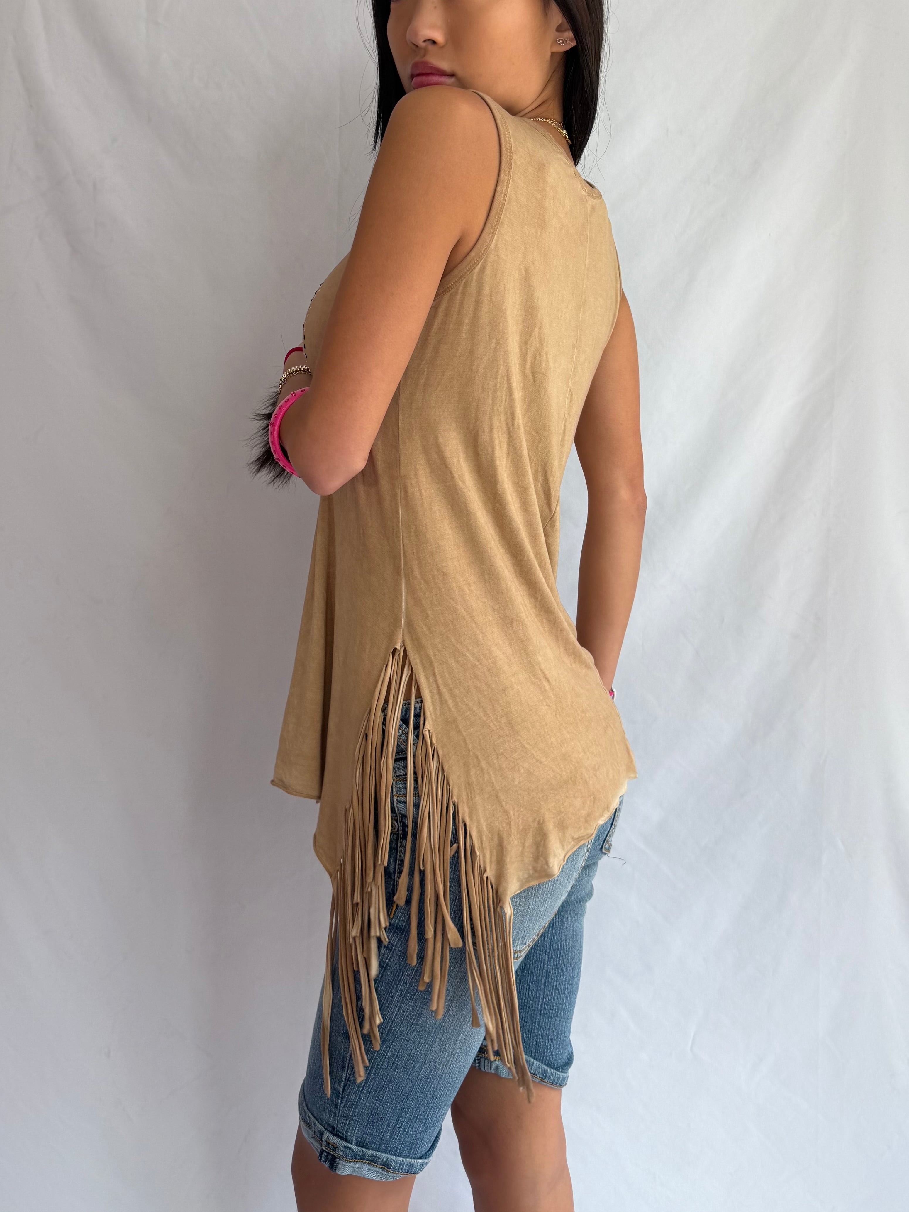 Vintage fringe tank top