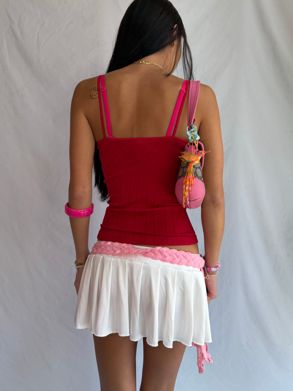 Vintage red quarter zip tank top