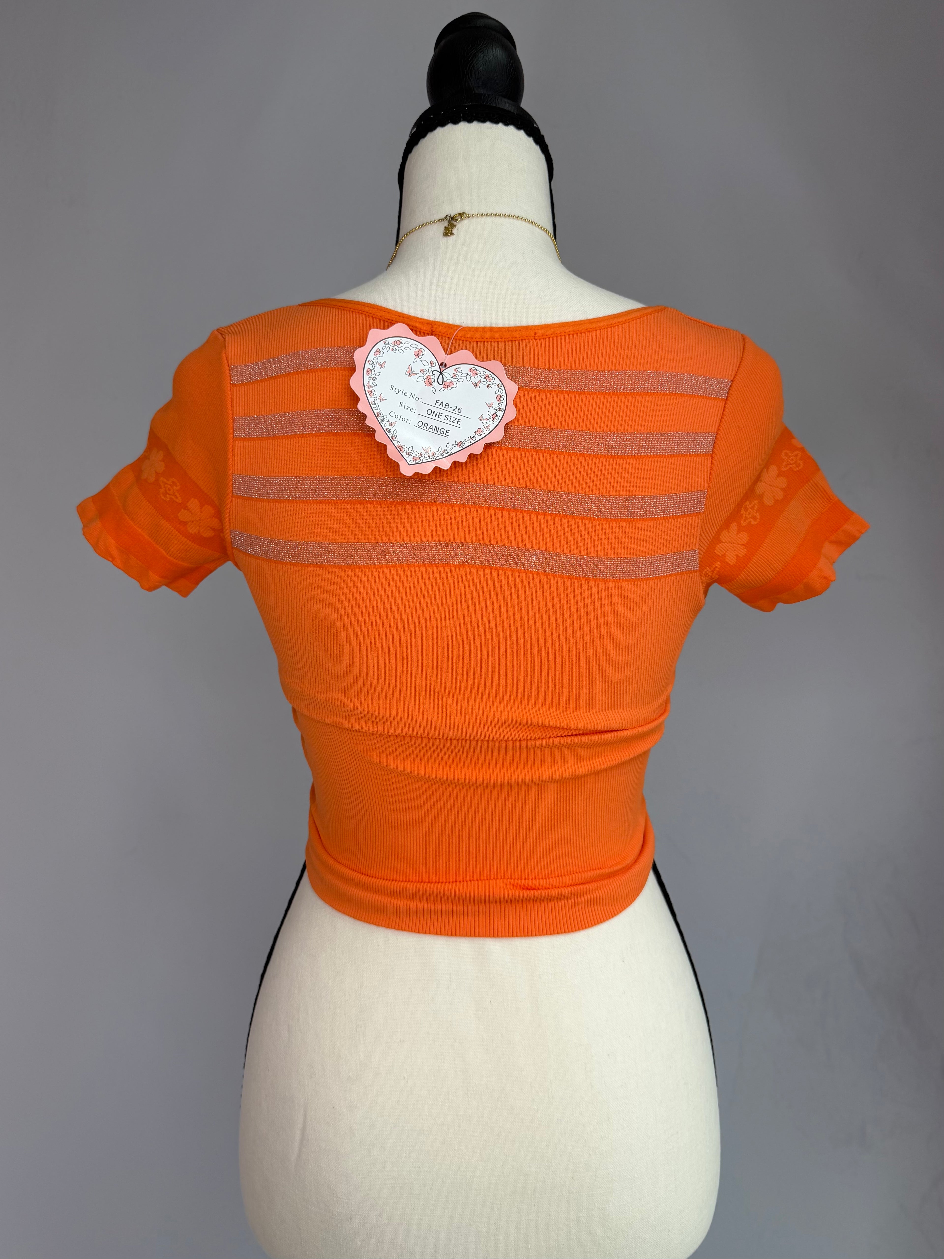 vintage orange gemstone crop top .𖥔 ݁ ˖